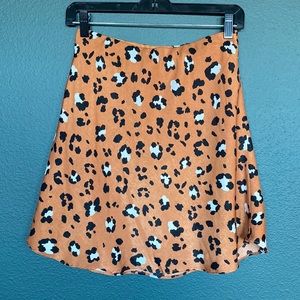 Silky Pattern Mini Skirt